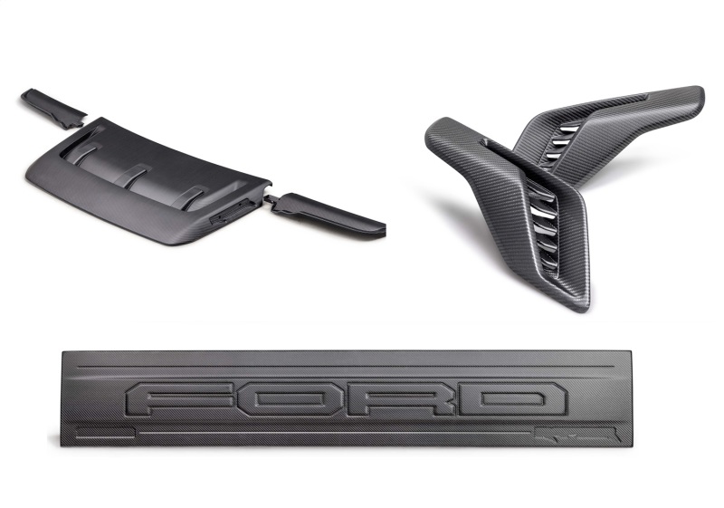 Ford F-150 Raptor Spoiler Kit - Ford Racing - Carbon Fiber Appearance - Matte - `21-`24 Ford F-150 Raptor Spoiler Kit - Ford Racing - Carbon Fiber Appearance - Matte - `21-`24